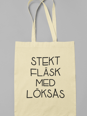 Tygväska - Stekt fläsk med löksås