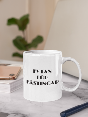mugg med texten "Fy fan för fästingar!