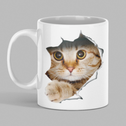 mugg med tryck -katt